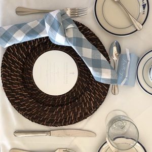 Set of 4 Wicker Rattan Charger Plates